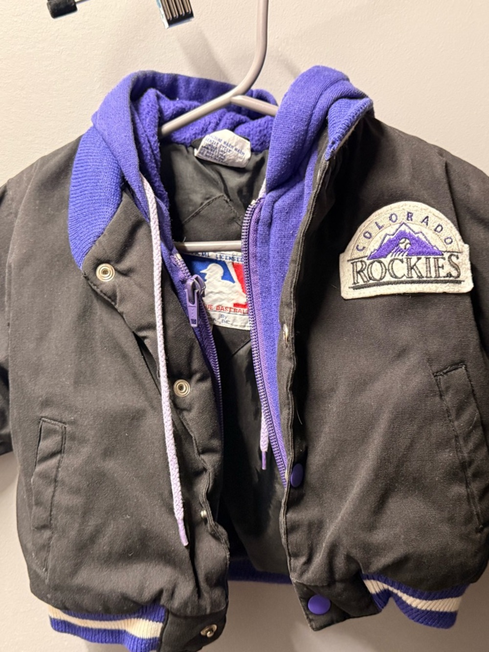 Colorado Rockies Black and Purple Baseball Jacket